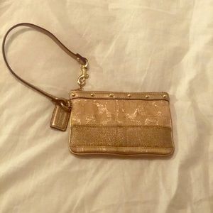 Gold Studded Coach Wristlet